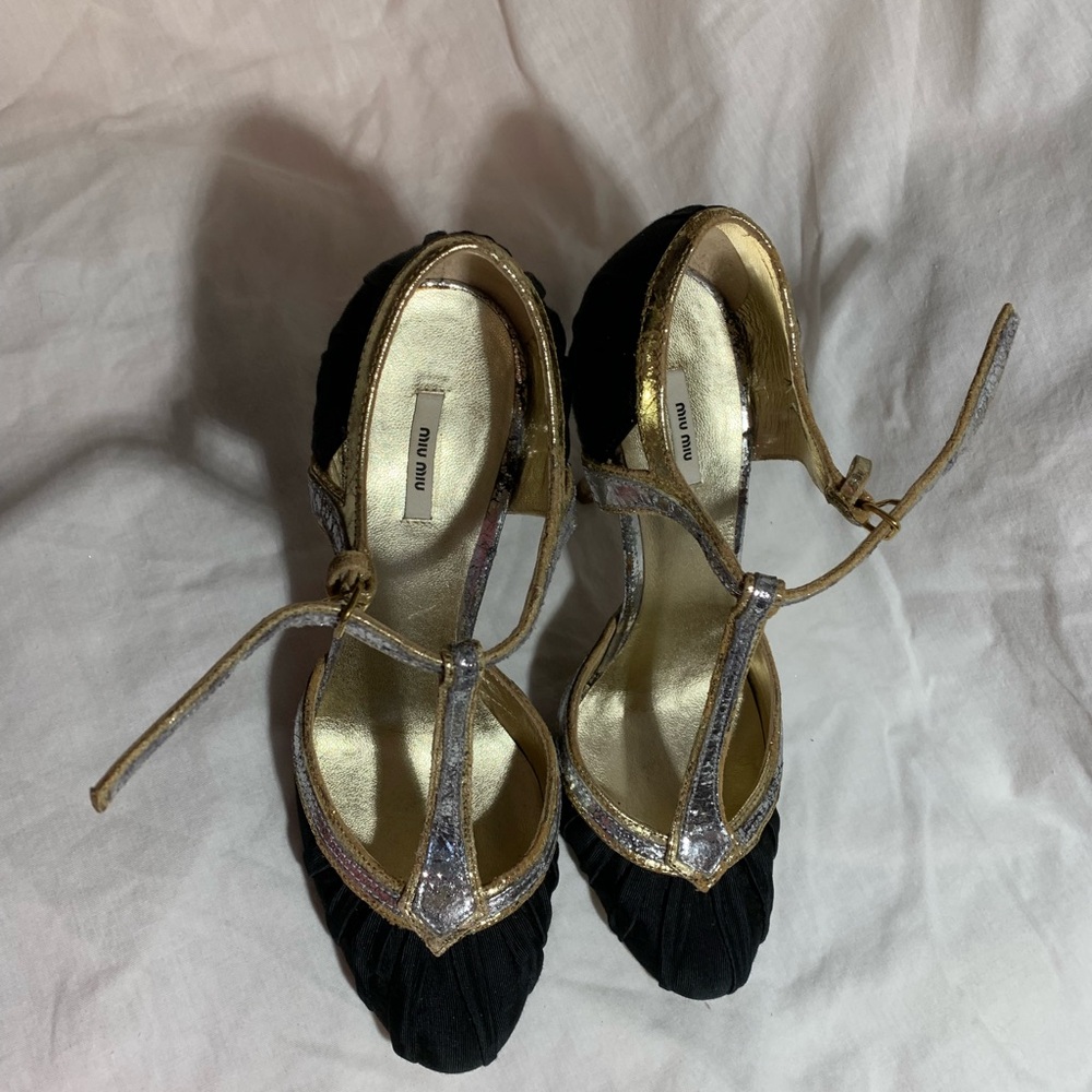 Miu Miu Black and Silver Heels - Picture 3 of 5